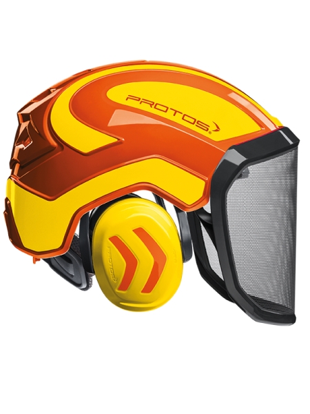 Combiné casque Protos Integral Forest, orange/jaune